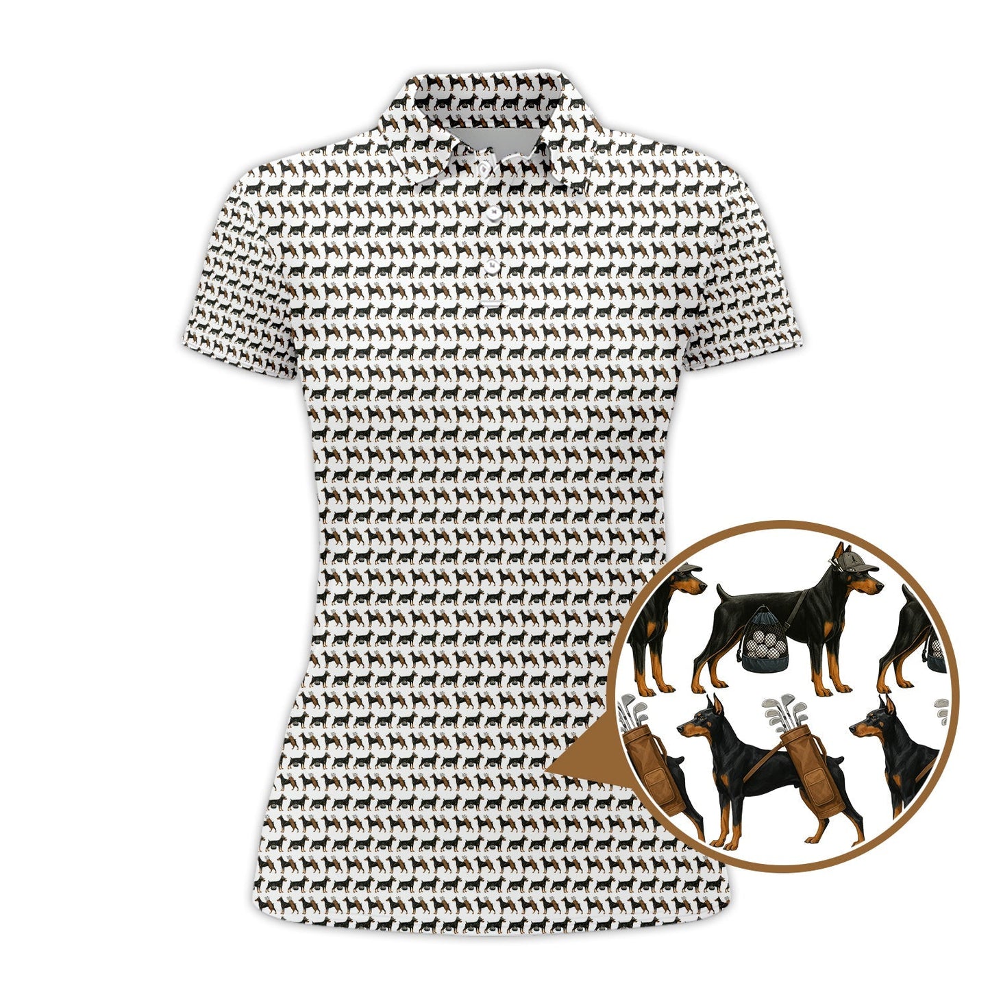 Pattern Golf Shirt For Men, Dog Golf Shirt, Crazy Golf Shirt For Golfers