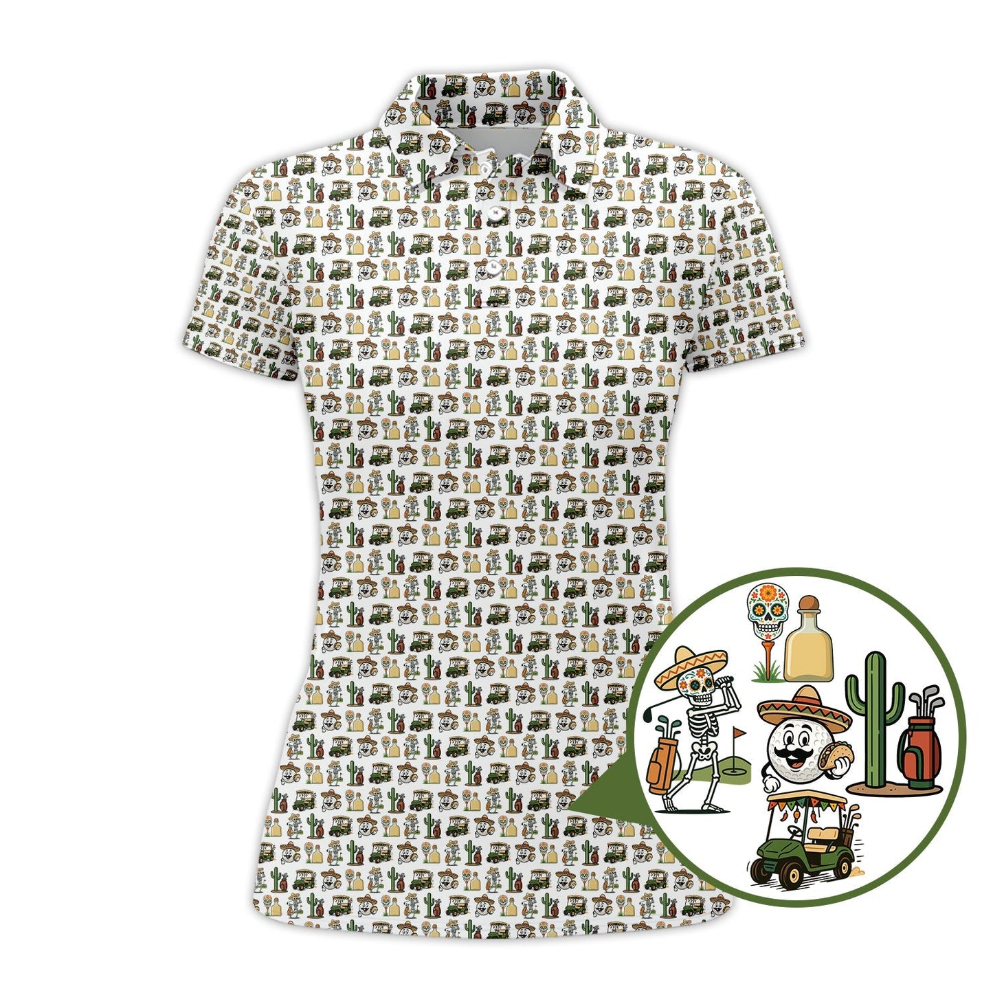 Pattern Golf Shirt, Mexican Golf Shirt For Golfer, Funny Golf Shirt For Men