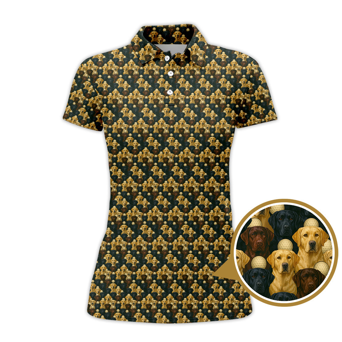 Labrador Golf Shirt For Men, Pattern Dog Golf Shirt For Golfer, Crazy Golf Shirt