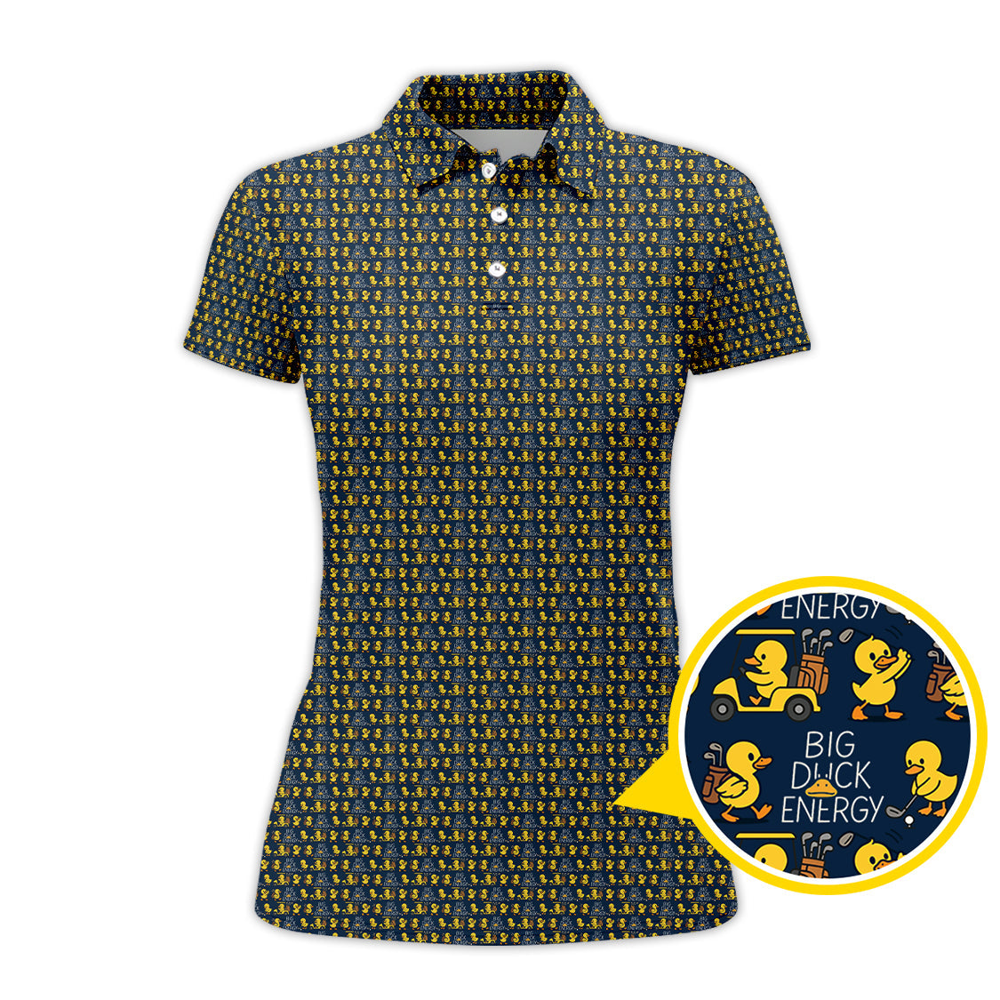 Big Duck Energy Pattern Golf Shirt For Golfer, Duck Golf Shirt, Funny Golf Shirt For Men