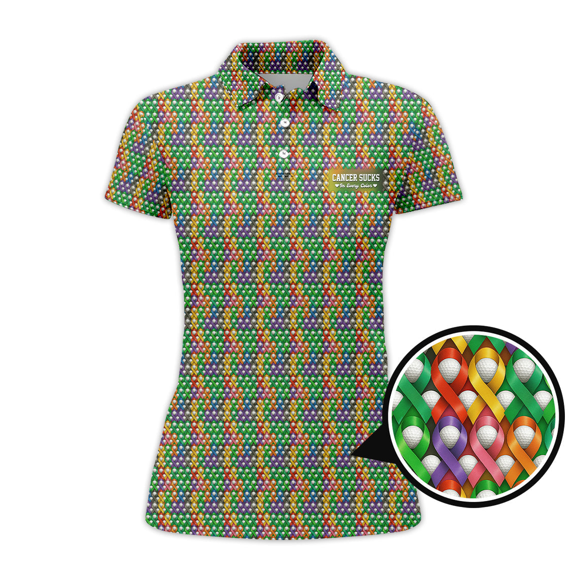 Cancer Golf Shirt For Golfer, Cancer Sucks In Every Color Pattern Golf Shirt, Golf Gift For Men