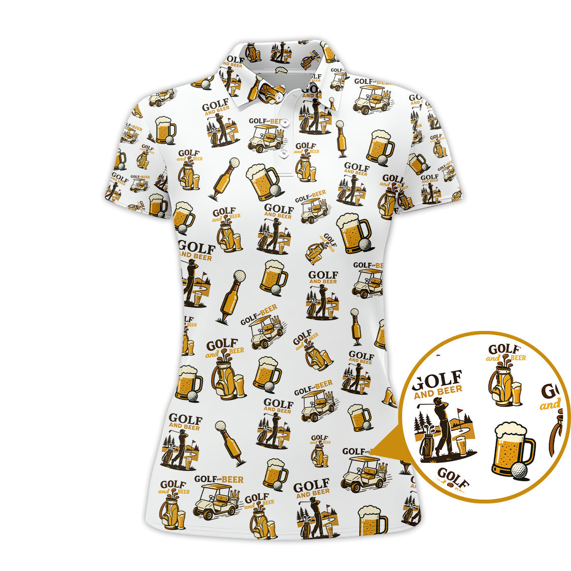 Pattern Golf And Beer Polos, Funny Golf Shirt, Crazy Golf Shirts For Men's