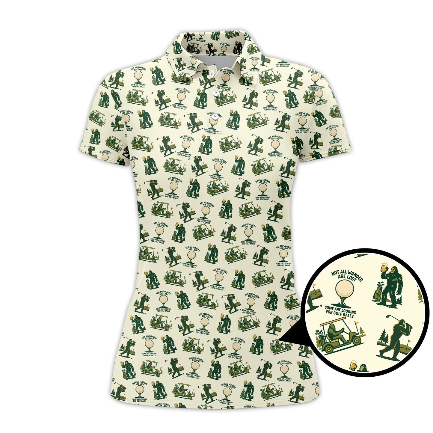 Bigfoot Golf Shirt For Men, Funny Golf Shirts, Pattern Golf Gift For Golfers