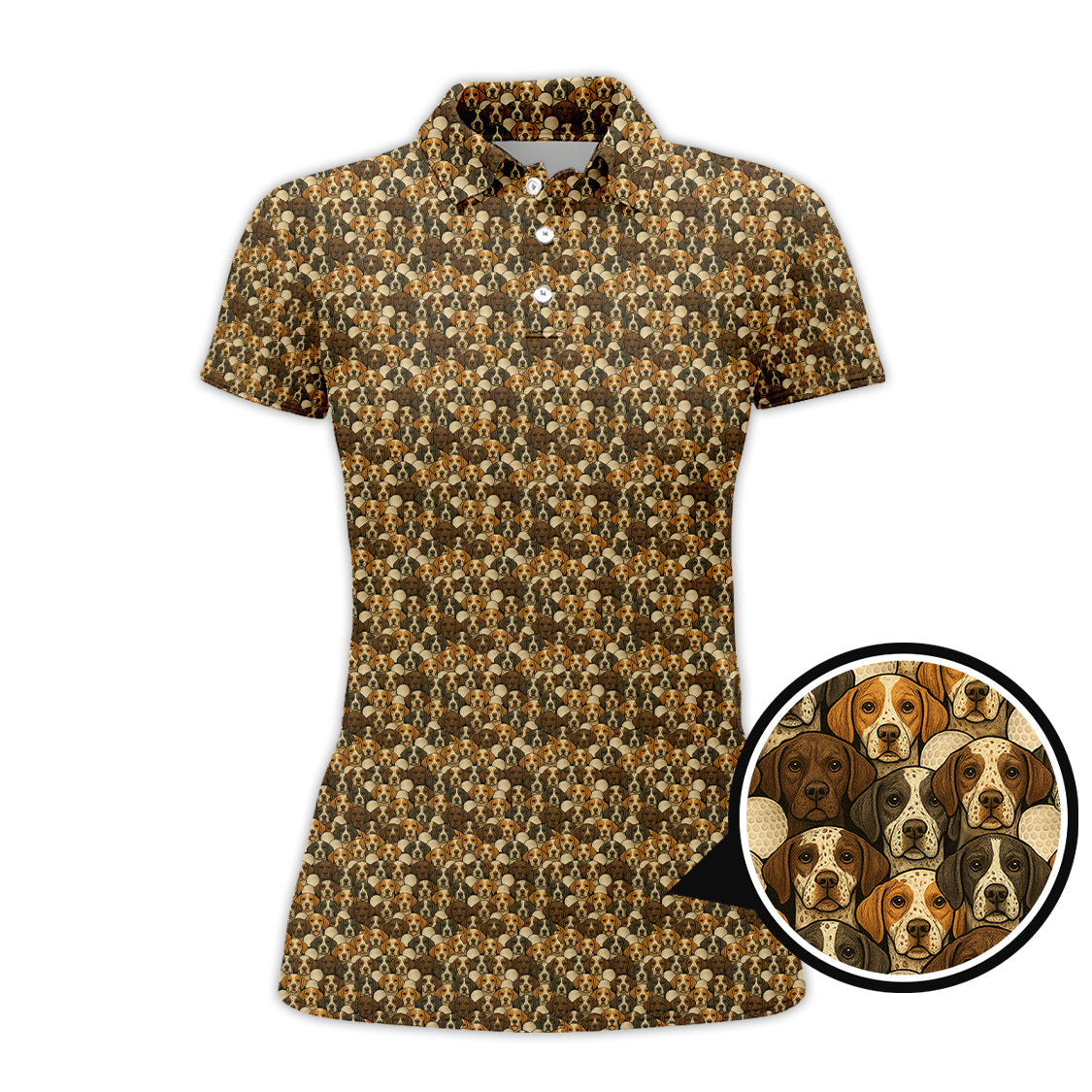 Pointer Golf Polos For Men, Pattern Golf Shirt, Dog Golf Shirt, Golf Gift For Golfers