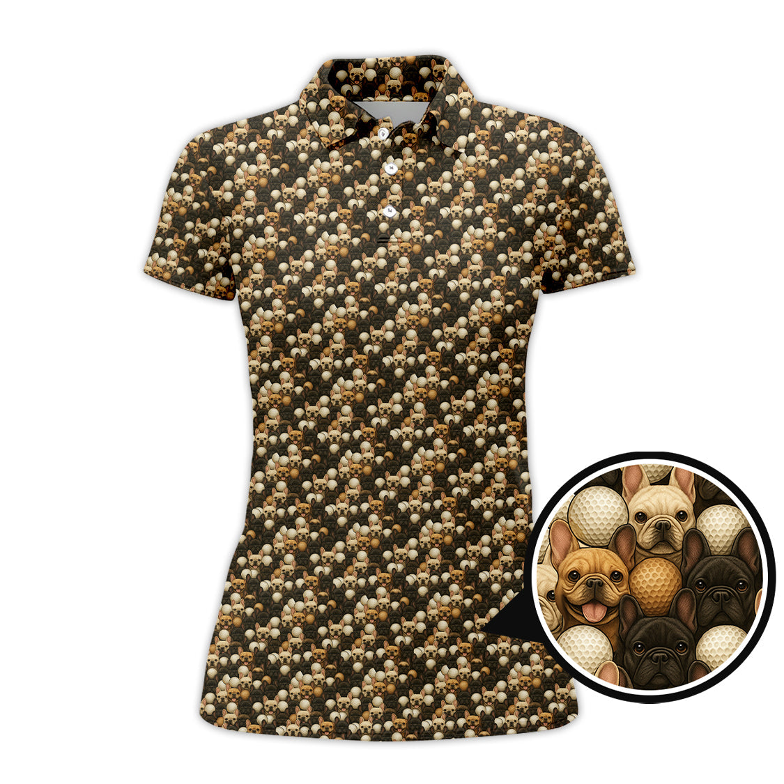 French Bulldog Golf Shirt For Men,Funny Pattern Golf Shirt, Dog Golf Shirt For Golfer