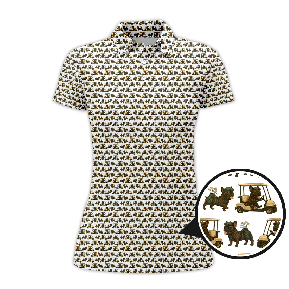 French Bulldog Golf Shirt, Pattern Golf Shirt For Men, Dog Golf Shirt For Golfer, Crazy Golf Shirt