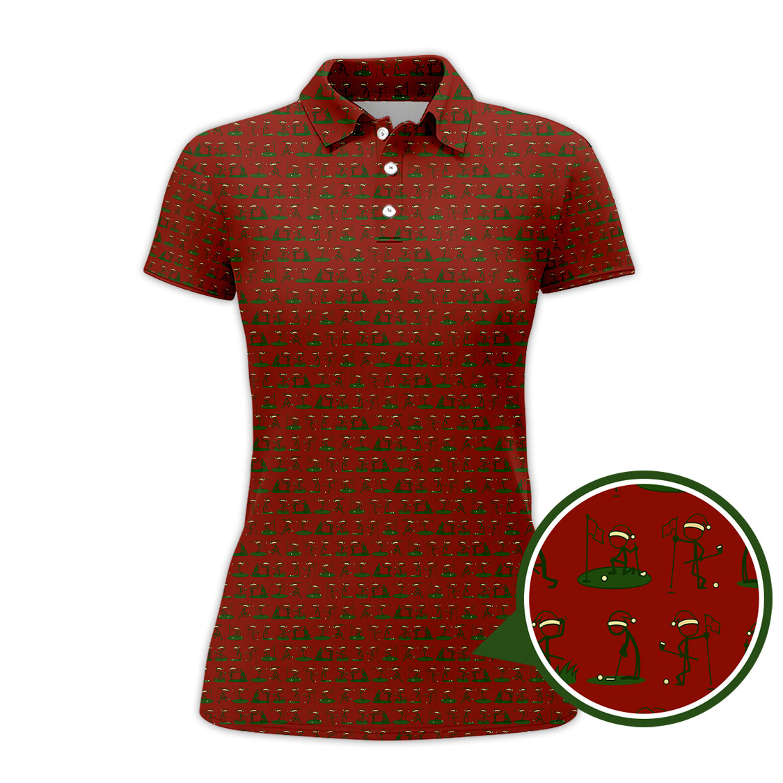 Christmas Golf Shirt, Funny Pattern Golf Shirt, Xmas Golf Shirt For Golfer