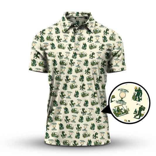 Bigfoot Golf Shirt For Men, Funny Golf Shirts, Pattern Golf Gift For Golfers