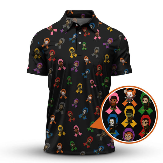 Cancer Survivor Shirt For Golfer, Cancer Awareness Shirt, Men's Pattern Golf Shirt