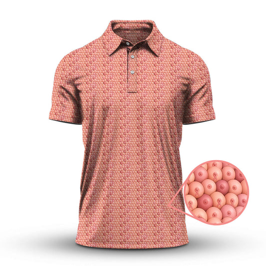 Breast Cancer Golf Shirt, Boobs Pattern Golf Shirt, Funny Golf Shirt For Golfer