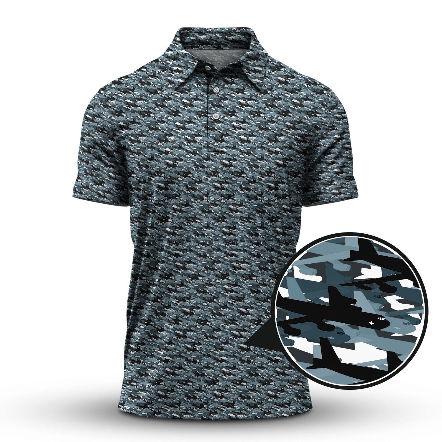 Camo Pattern Golf Shirt, Crazy Golf Shirt For Golfer, Golf Shirts For Men