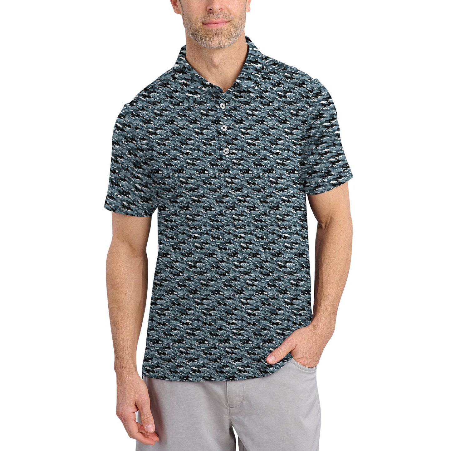 Camo Pattern Golf Shirt, Crazy Golf Shirt For Golfer, Golf Shirts For Men