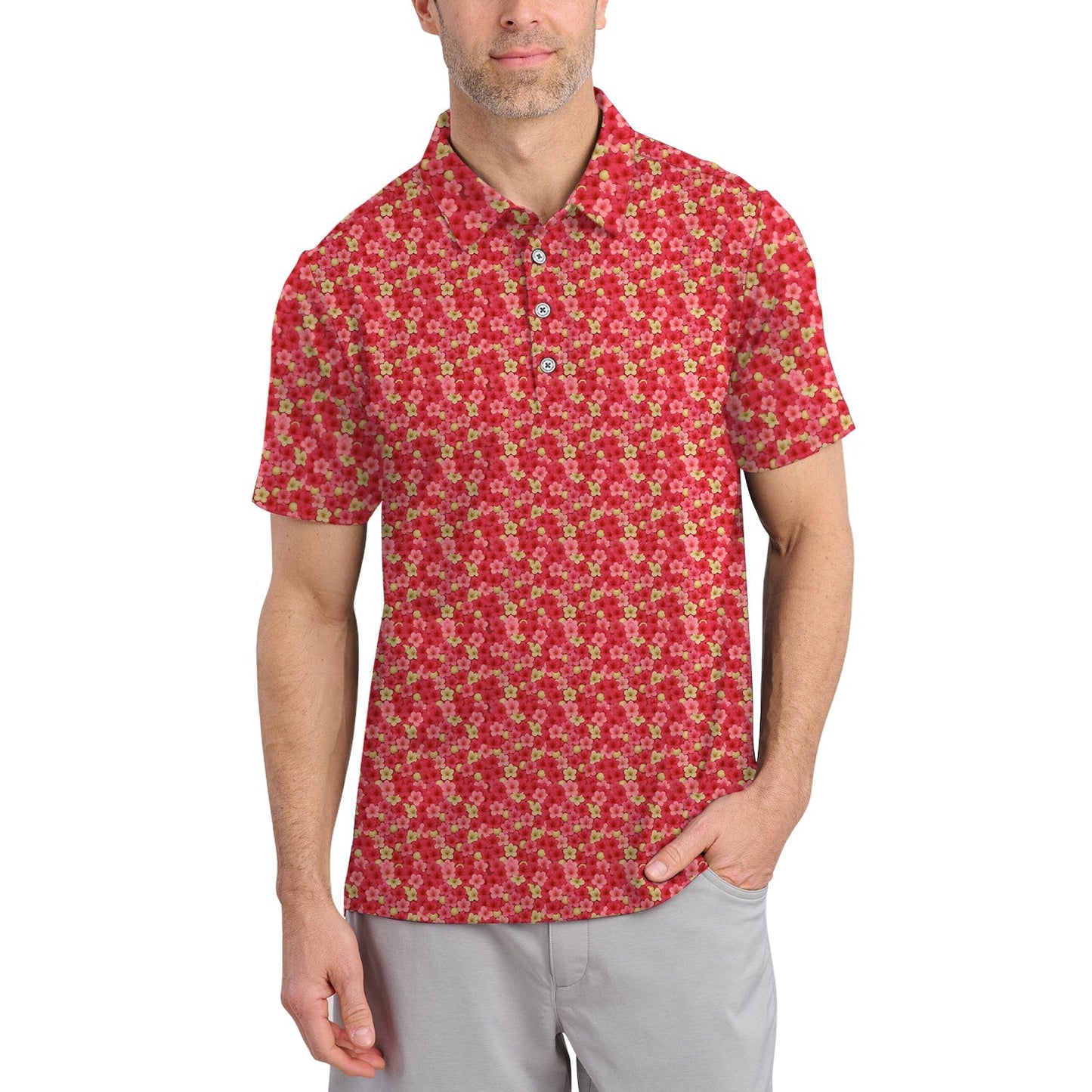 Azalea Golf Shirt, Pattern Golf Shirt, Golf Gift For Golfers