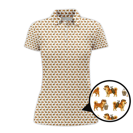 Pattern Golf Shirt, Crazy Dog Golf Shirt, Shiba Inu Golf For Men