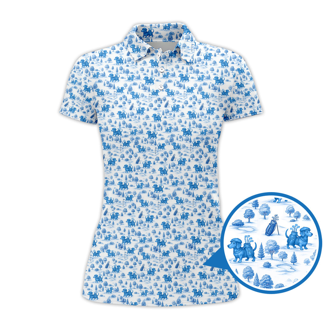 Dachshund Golf Shirt For Golfer, Pattern Golf Shirt, Dog Golf Shirt, Funny Golf Shirt For Men