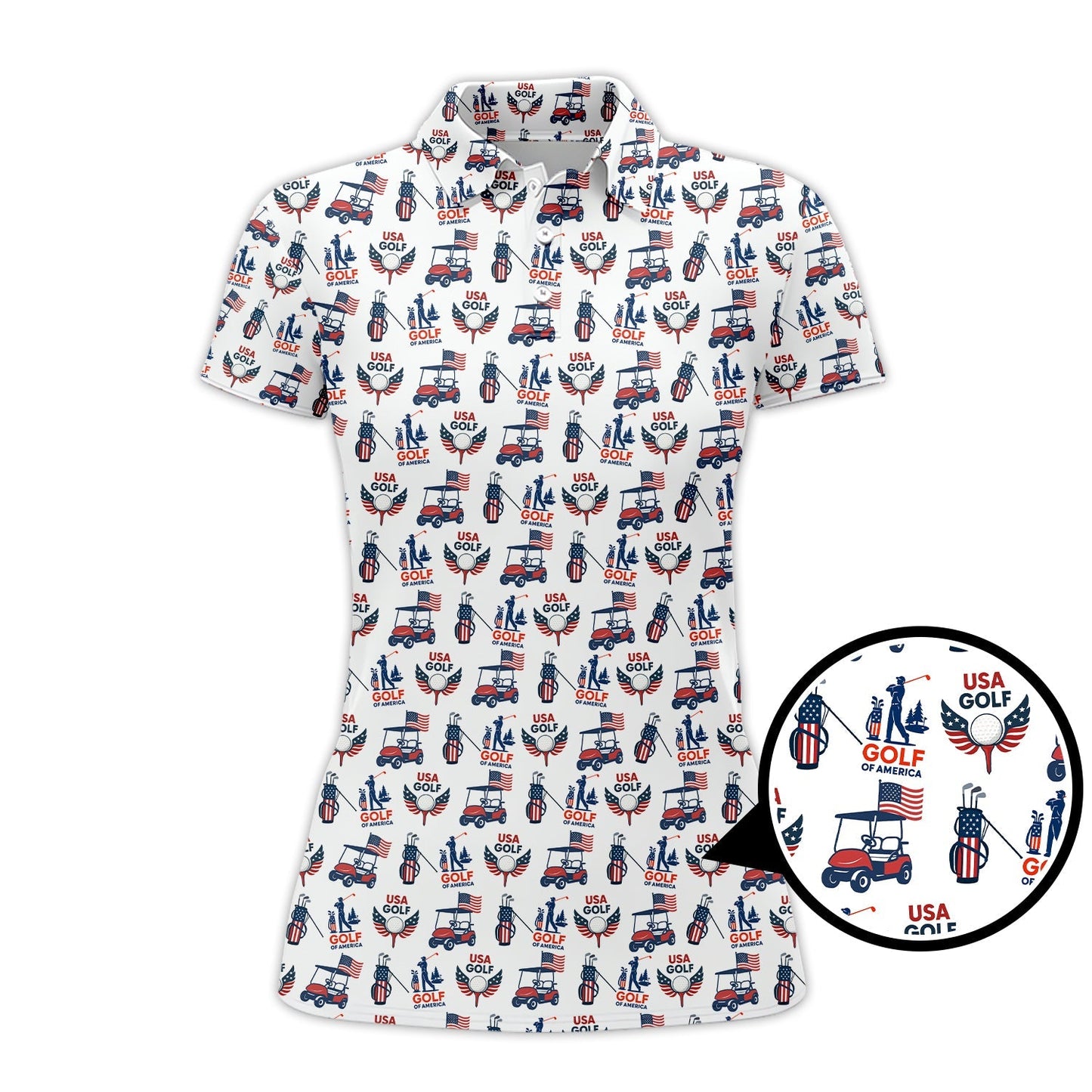 USA Golf Shirts, American Golf Shirt For Men, Pattern Golf Gift For Golfers