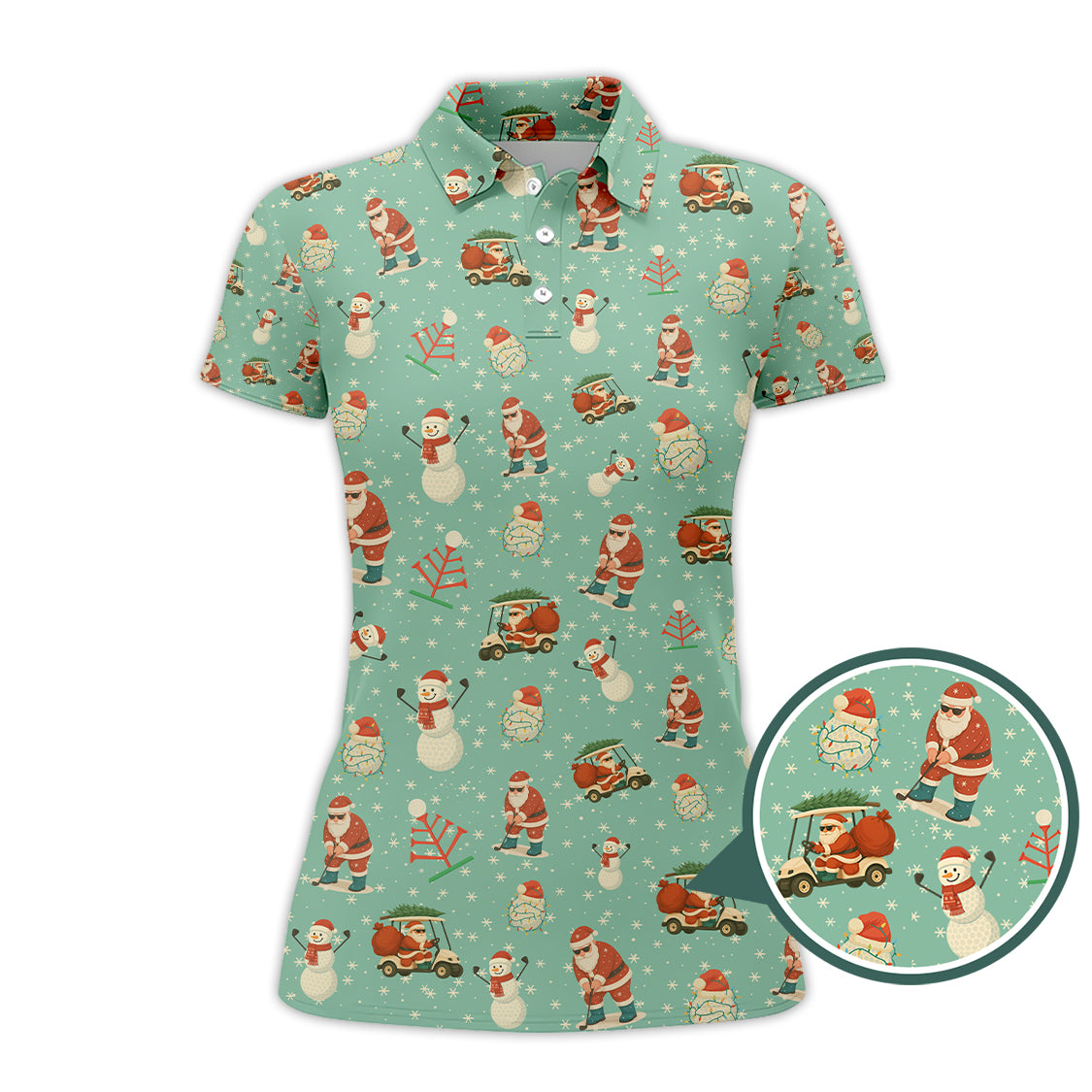 Christmas Golf Shirt, XMAS Golf Shirt, Funny Pattern Golf Shirt For Golfer, Crazy Golf Shirt For Men