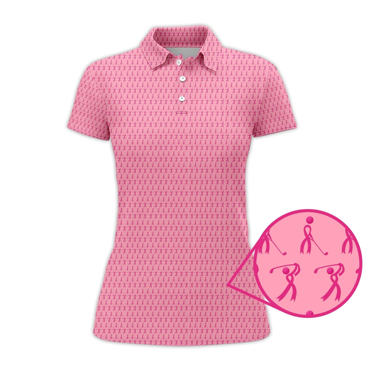 Pattern Golf Shirt, Breast Cancer Golf Shirt For Golfer, Crazy Golf Shirt For Men