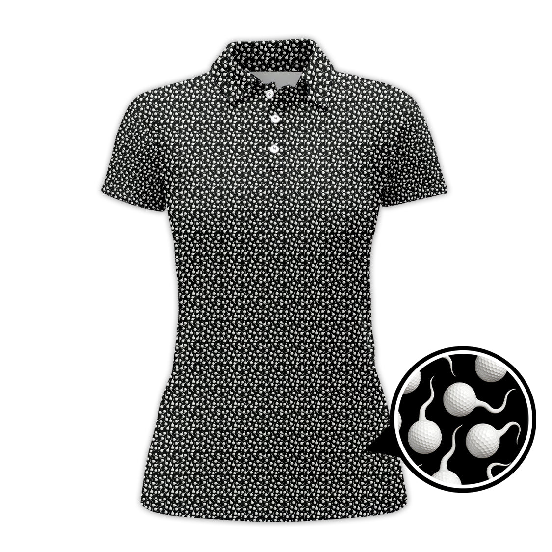 Funny Golf Shirt, Pattern Golf Balls Polos For Men, Crazy Golf Shirts For Golfers
