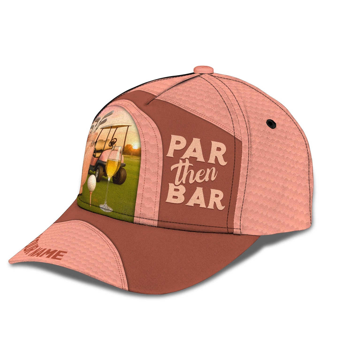 Funny Golf Classic Cap, Custom Name “Par Then Bar” Hat, Perfect Gift For Women