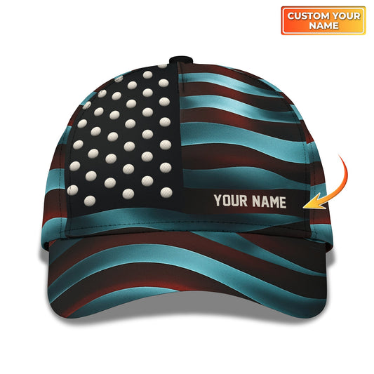 Custom American Flag Golf Hat, Personalized Name Golf Classic Cap, Golf Gift For America Lover