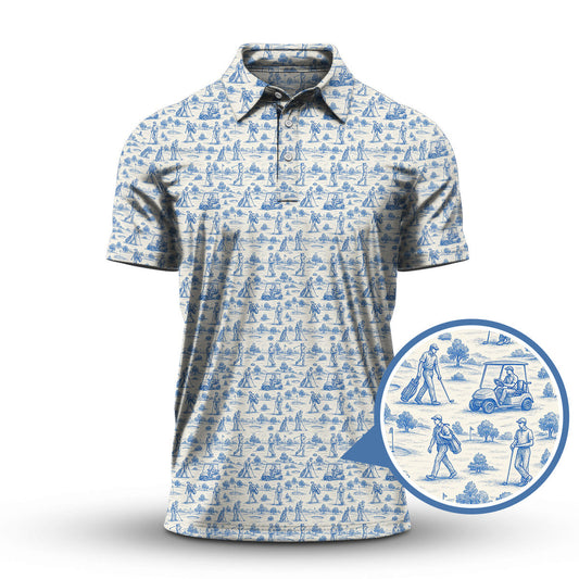 Crazy Golf Shirt For Men, Funny Pattern Golf Shirt, Golf Gift For Golfer