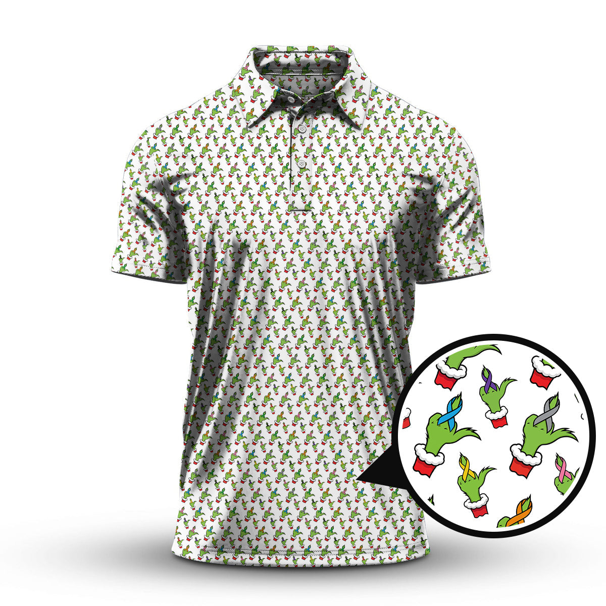 Cancer Survivor Shirt, Cancer Awareness Shirt, Funny Pattern Golf Shirt, Grinch Golf Shirt For Men