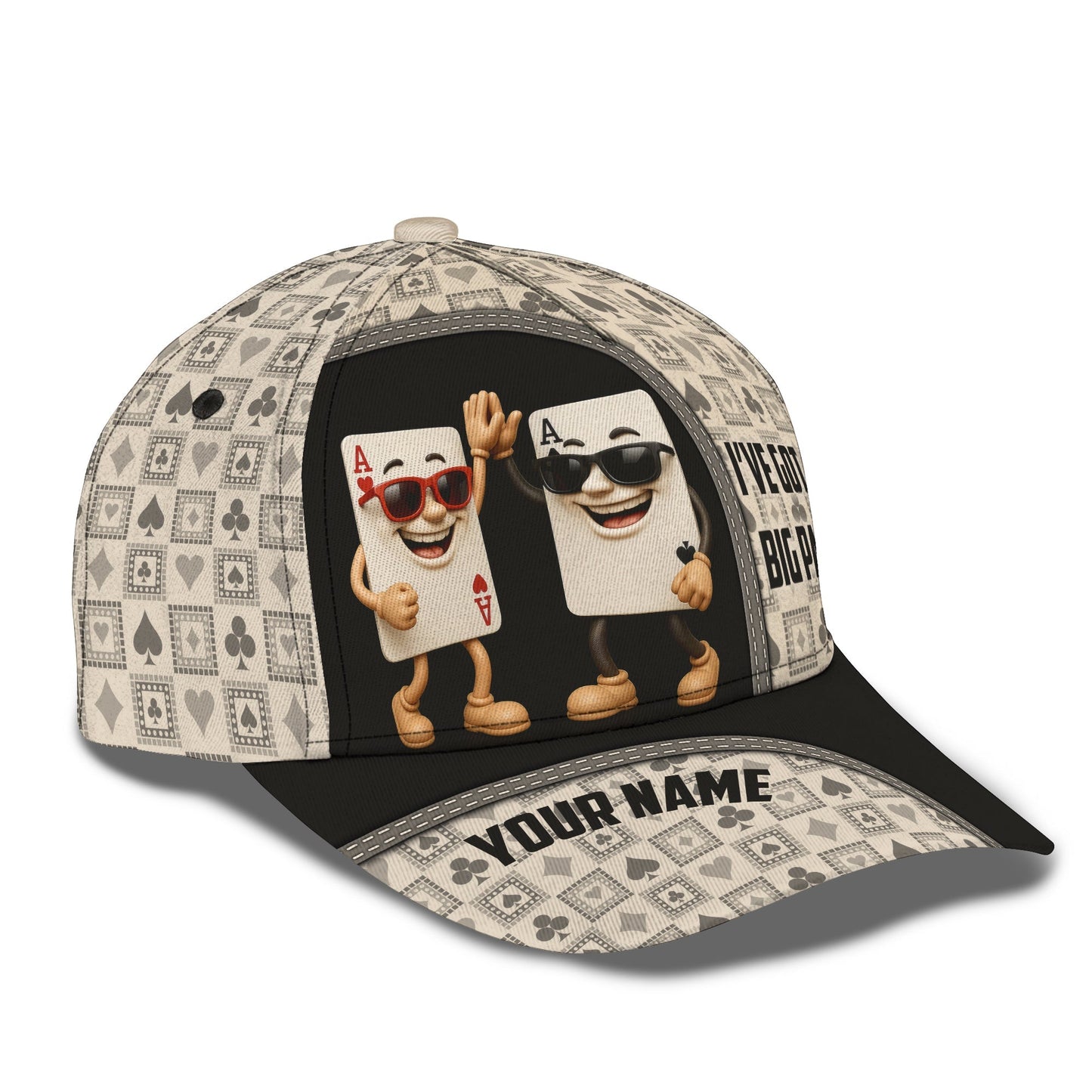 Funny Poker Hat, “I’ve Got A Big Pair” Custom Name Classic Cap, Best Poker Gifts for Him