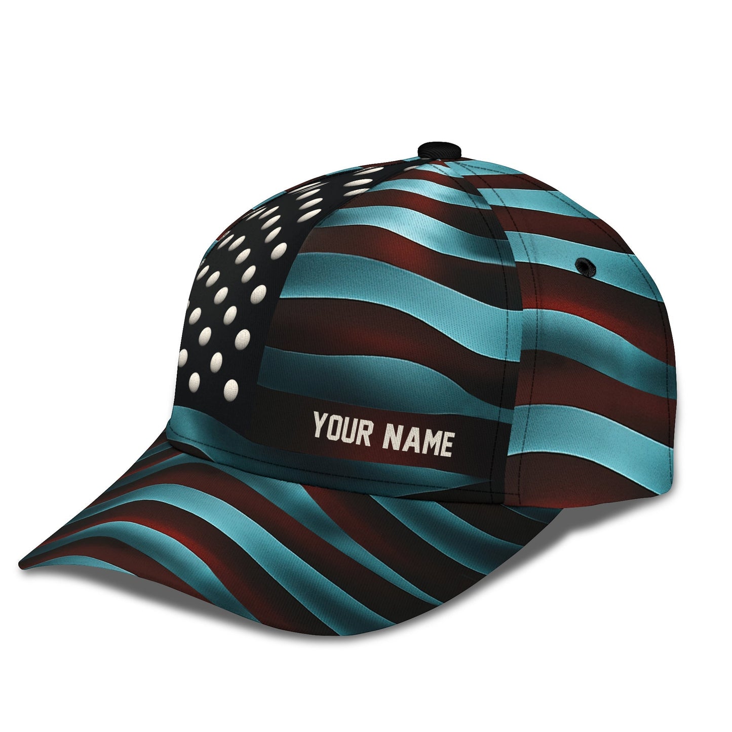 Custom American Flag Golf Hat, Personalized Name Golf Classic Cap, Golf Gift For America Lover