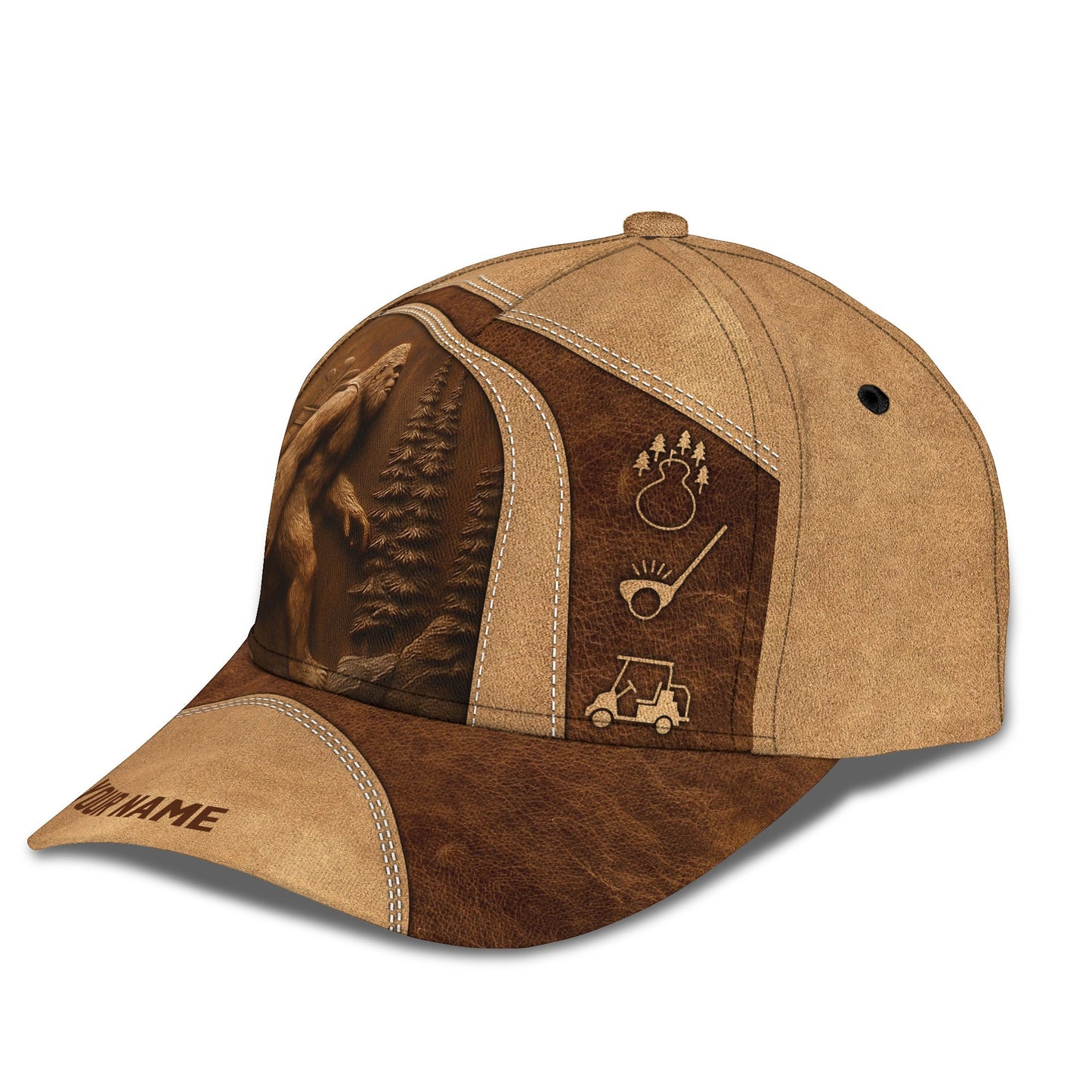 Custom Name Bigfoot Golf Cap, Golf Squatch Classic Cap, Funny Squatch Hat For Golf Lovers